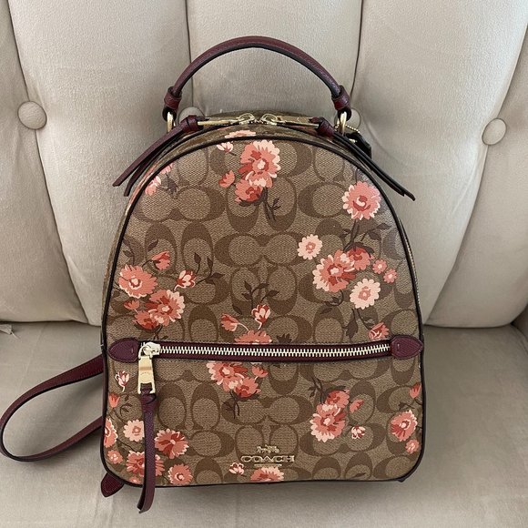 COACH® Prairie Daisy Cluster Print Signature Monogram jordyn backpack - Picture 1 of 6